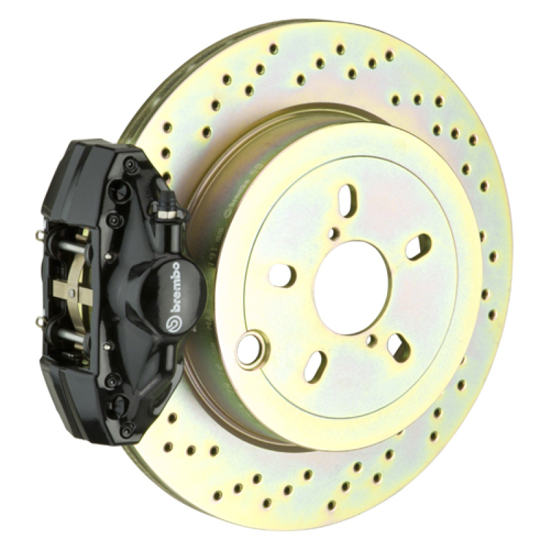 Brembo 99-05 323i/325i/328i (Excl. xDrive) Rr GT BBK 2 Pist Cast 2pc 294x19 1pc Rotor Drilled-Black - 2E4.4002A1