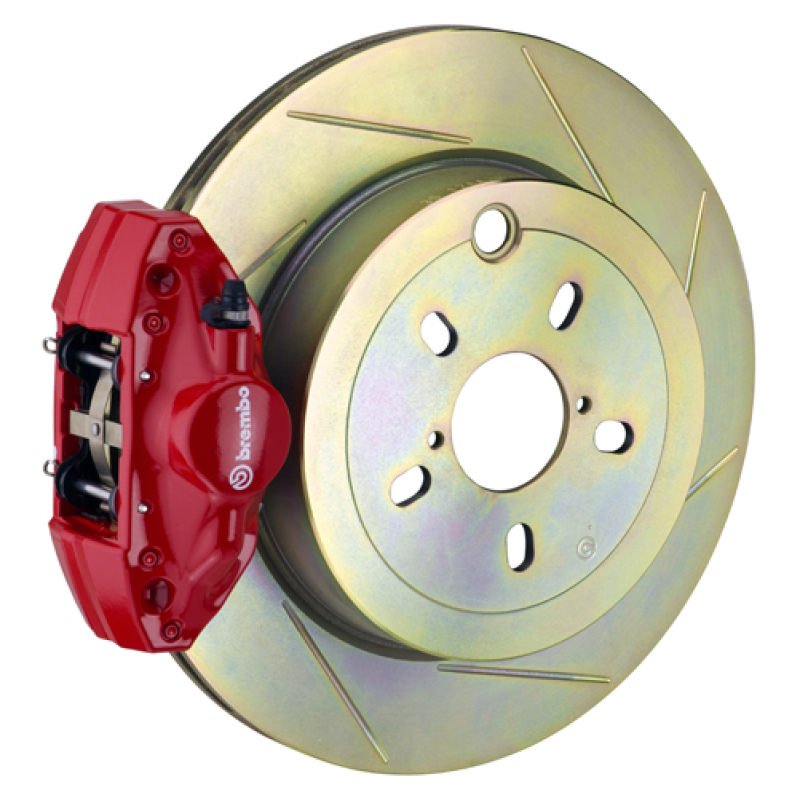 Brembo 99-05 323i/325i (Excl. xDrive) Rr GT BBK 2 Pist Cast 2pc 294x19 1pc Rotor Slotted Type1-Red - 2E5.4002A2