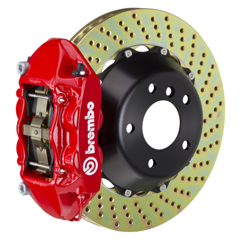 Brembo 18+ Wrangler 2-Door/Wrangler 4-Door Rear GT BBK 4 Piston Cast 380x28 2pc Rotor Drilled-Red - 2P1.9061A2