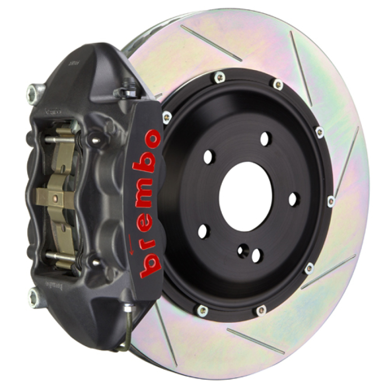 Brembo 96-05 550/575 (Excl. GTC) Rr GTS BBK 4 Piston Cast 380x28 2pc Rotor Slotted Type1-Black HA - 2P2.9017AS