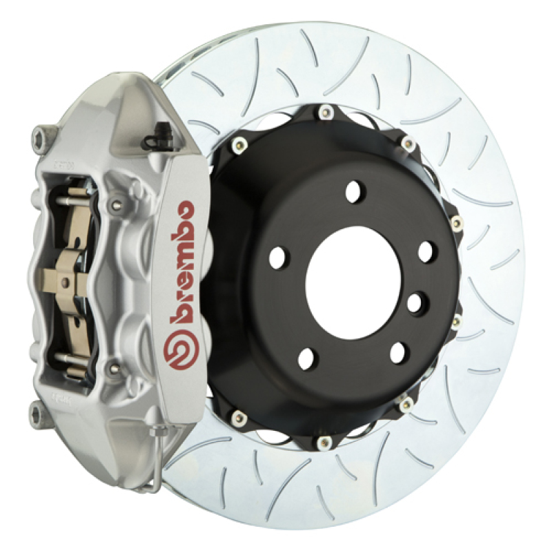 Brembo 15-23 Mustang GT/V6/EcoBoost Rear GT BBK 4 Piston Cast 380x28 2pc Rotor Slotted Type3-Silver - 2P3.9045A3