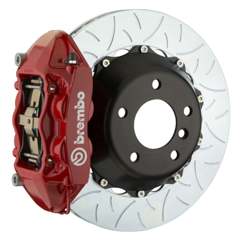 Brembo 15-23 Mustang GT/V6/EcoBoost Rear GT BBK 4 Piston Cast 380x28 2pc Rotor Slotted Type3-Red - 2P3.9049A2