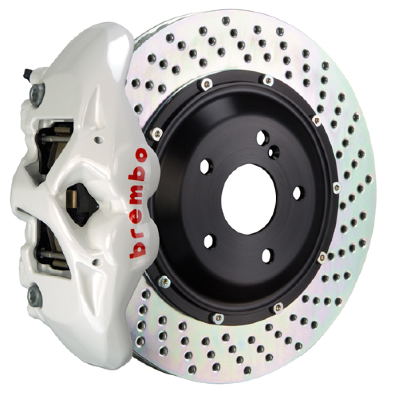Brembo 08-13 M3 (E90/E92/E93) Rear GT BBK 4 Piston Cast 380x28 2pc Rotor Drilled- White - 2S1.9016A6