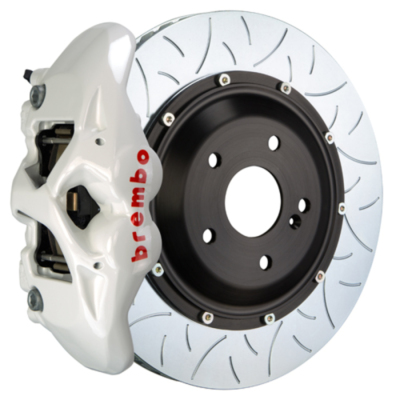 Brembo 11-18 Cayenne/S/GTS Rear GT BBK 4 Piston Cast 380x28 2pc Rotor Slotted Type3- White - 2S3.9005A6