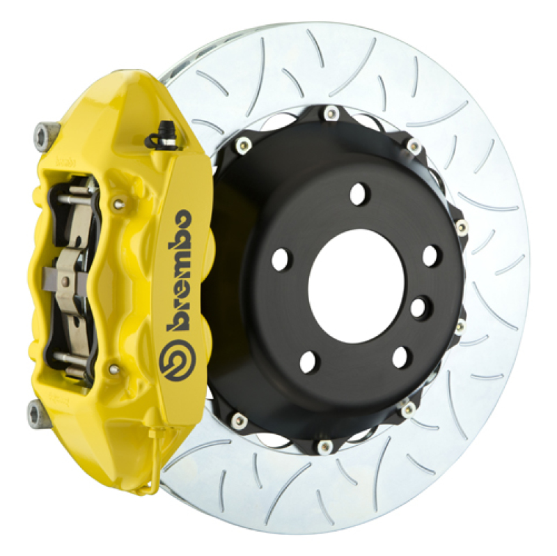 Brembo 15-18 M3 Excl CC Brakes Rr GT BBK 4Pis Cast 380x28 2pc Rotor Slotted Type3-Yellow - 2S3.9013A5