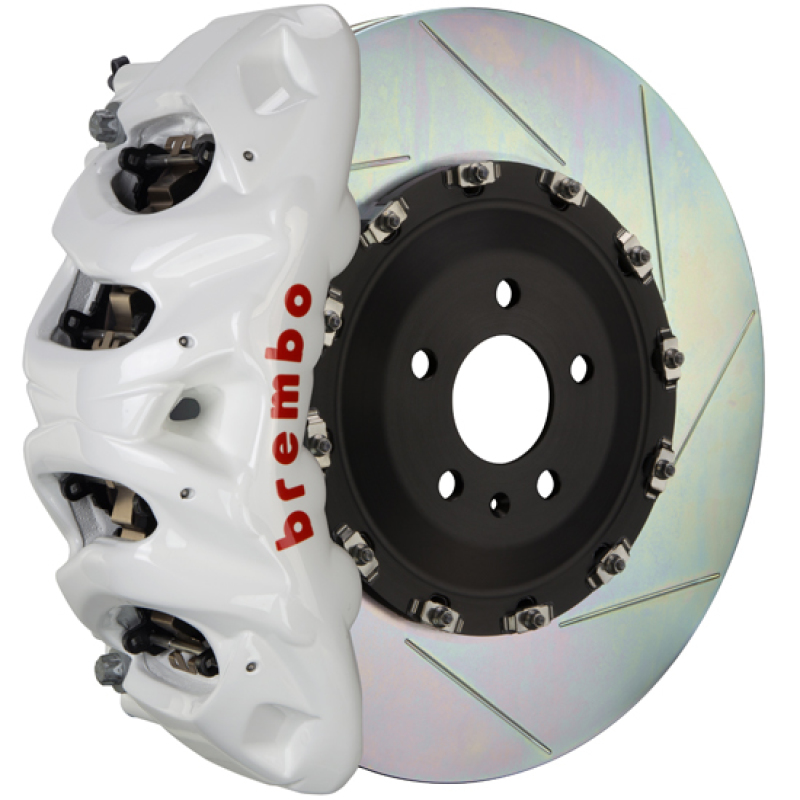 Brembo 20+ Corvette C8/C8 Z51 Rear GT BBK 6 Piston Cast 380x34 2pc Rotor Slotted Type-1- White - 2T2.9003A6