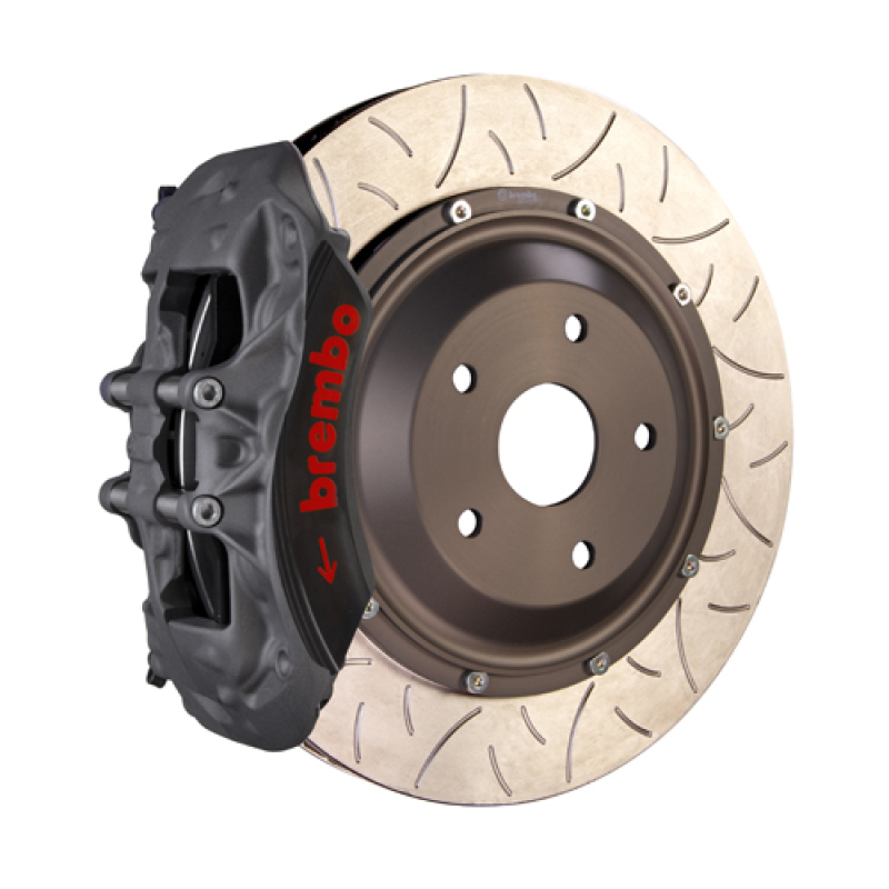Brembo 97-04 Porsche Boxster S PISTA Front BBK 355x35x53a T3 2pc Rotor Slotted - Clear HA - 3K3.8054A
