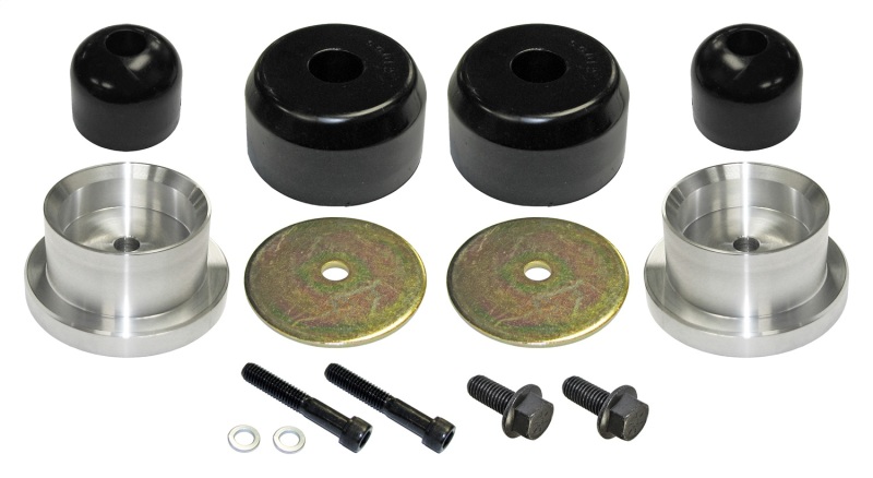 RockJock TJ/LJ Bump Stop Kit Rear w/ Polyurethane RockJock Bump Stops Aluminum Spacers Hardware - CE-9122R