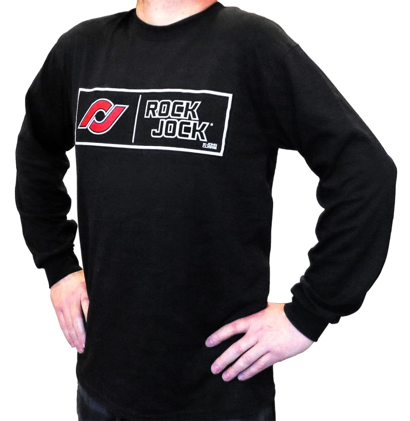 RockJock Long Sleeve T-Shirt w/ Rectangle Logo Black Large Print on the Front - RJ-711007-L