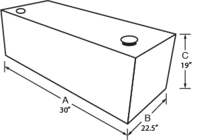 Tradesman Aluminum Rectangular Liquid Storage Tank (55 Gallon Capacity) - Brite - 3155