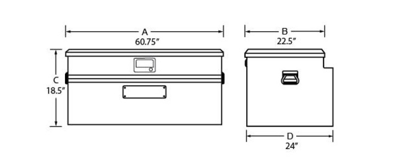 Tradesman Aluminum Flush Mount Truck Tool Box Full/Wide (60in.) - Brite - 9460WB