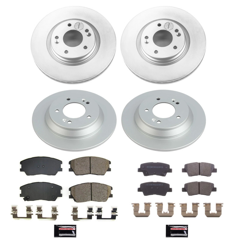 Power Stop 20-21 Kia Soul Front & Rear Z17 Coated Brake Kit - CRK8695