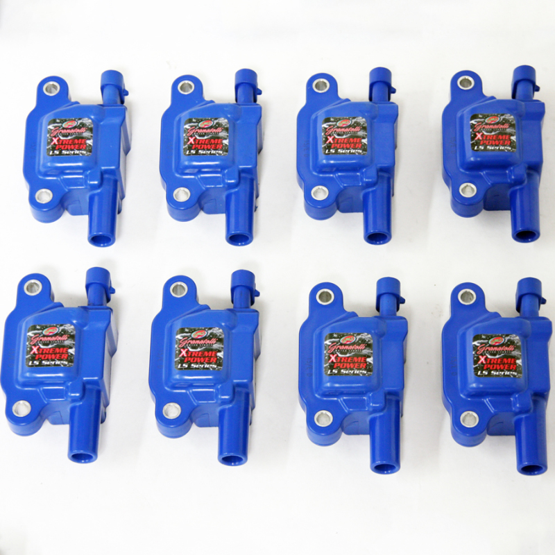 Granatelli 05-13 GM LS1/LS2/LS3/LS4/LS5/LS6/LS7/LS9/LSA Hi-Perf Coil Packs - Blue (Set of 8) - 28-0513-CPB