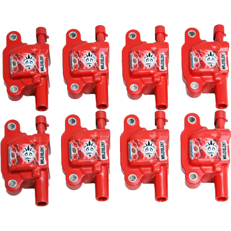 Granatelli 05-17 GM LS LS1/LS2/LS3/LS4/LS5/LS6/LS7/LS9/LSA Malevolent Coil Packs - Red (Set of 8) - 28-0513-CPRM