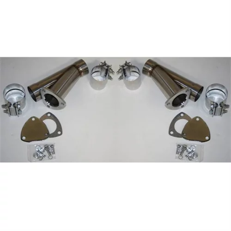 Granatelli 2.0in Stainless Steel Manual Dual Exhaust Cutout Kit w/Slip Fit Band Clamp - 305520D