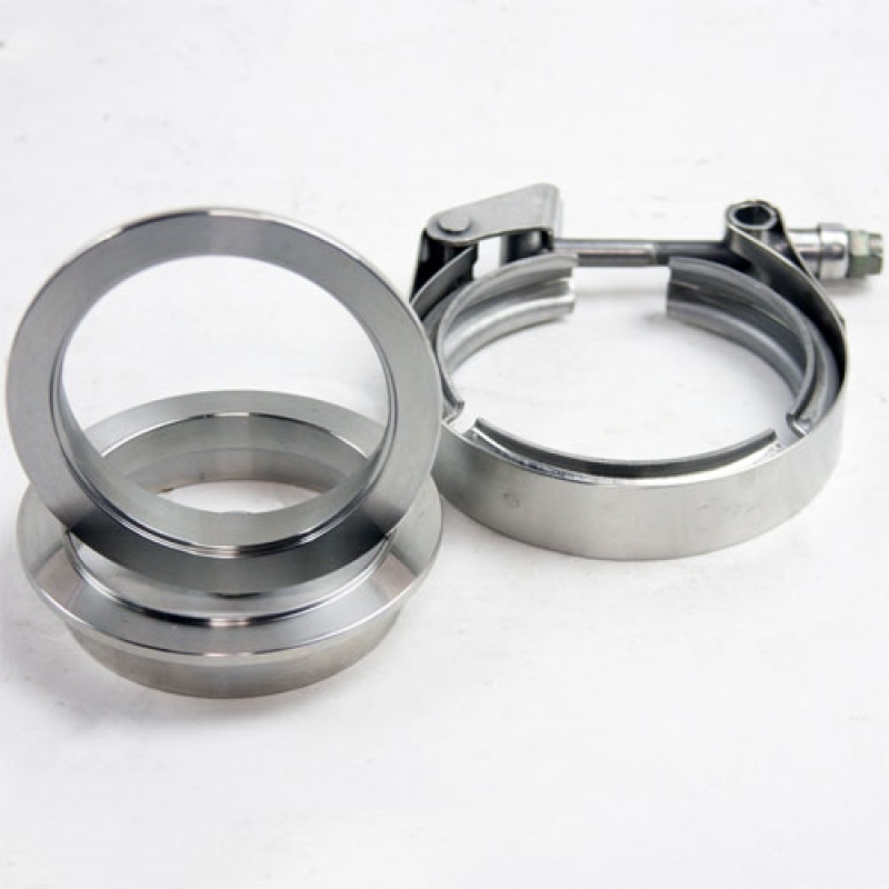 Granatelli 4.0in Mild Steel Mating Male to Female Flanges w/V-Band Clamp - 308540-1M