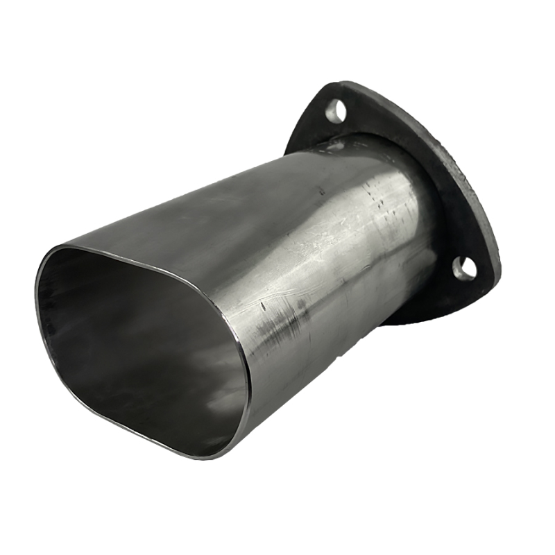 Granatelli 3.0in Round to 3.0in Oval Exhaust Adapter w/Floating 3 Bolt Header Flange - 313534