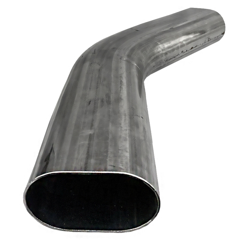 Granatelli 3in Oval Stainless Steel Horizontal 45 Deg Bend 4.5in Bend Radius Tubing - 313536