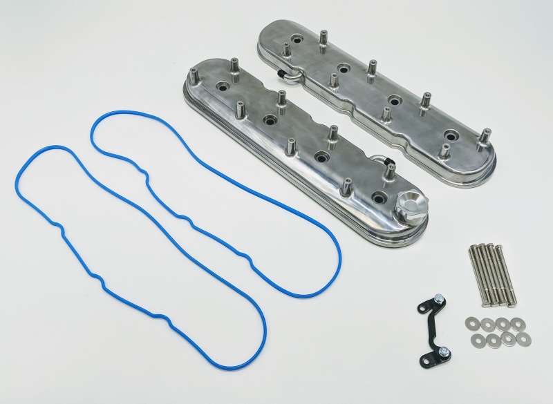 Granatelli 96-22 GM LS Standard Height Valve Cover w/Angled Coil Mount - Polished (Pair) - 640366