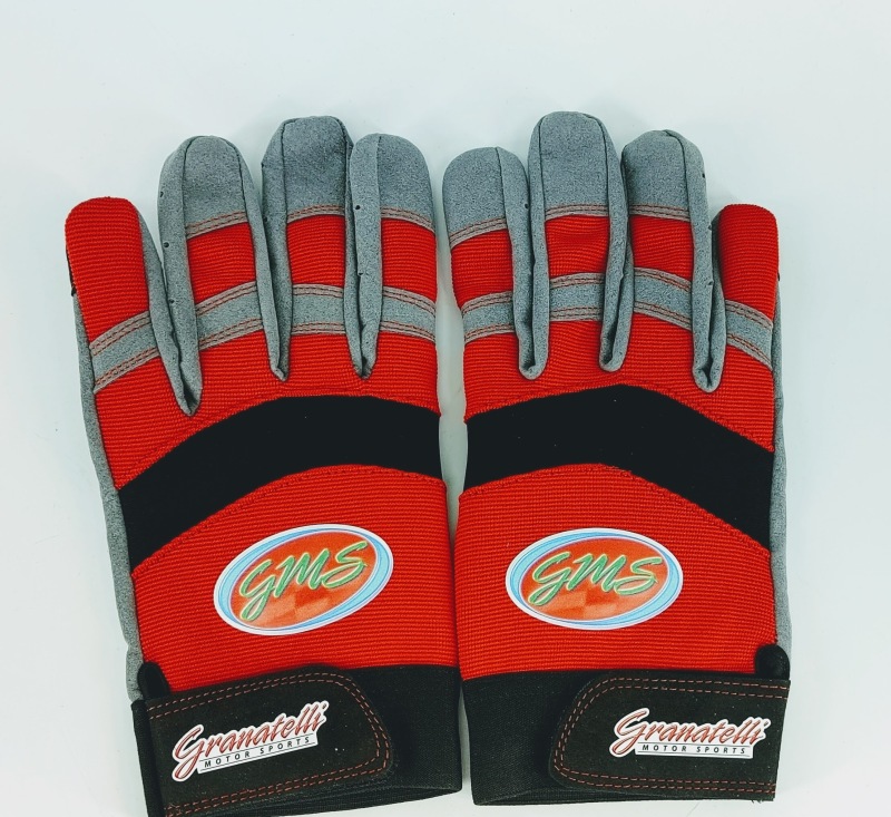 Granatelli Medium Mechanics Work Gloves - Red/Gray/Black - 706521