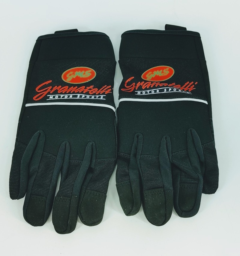 Granatelli Large Mechanics Work Gloves - Black w/Touch Screen Finger Tips & Granatelli Logo - 706531