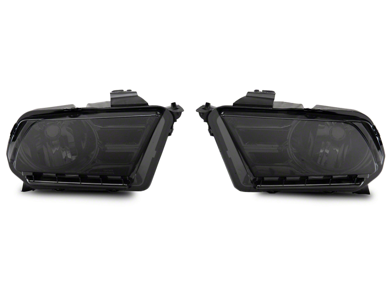 Raxiom 10-12 Ford Mustang Axial Series OEM Style Rep Headlights- Chrome Housing- Smoked Lens - 413417