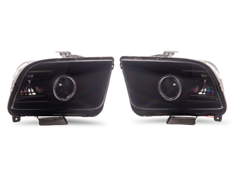 Raxiom 05-09 Ford Mustang w/ Factory Halogen LED Halo Headlights- Blk Housing (Smoked Lens) - 49115