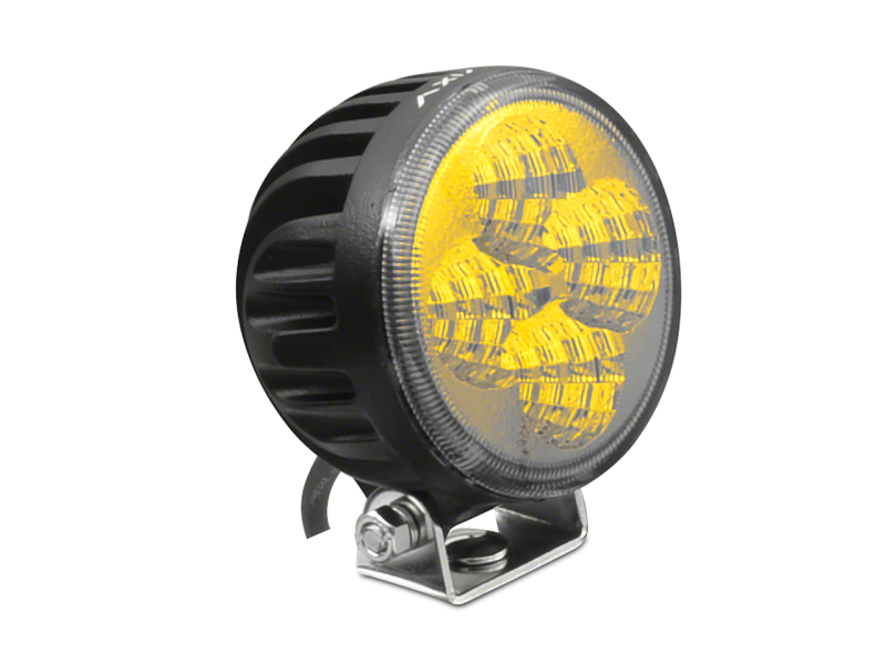 Raxiom Axial 3-In 4-LED Yellow Beam Round Light Flood Beam Universal (Some Adaptation Required) - J109482