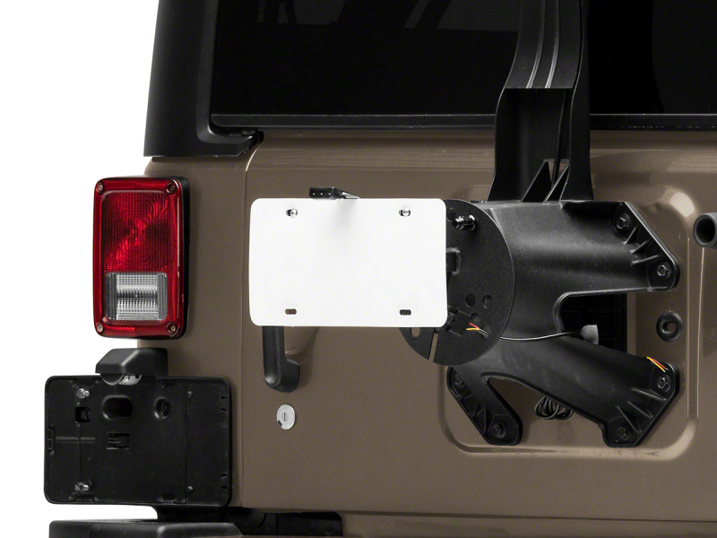 Raxiom 07-18 Jeep Wrangler JK Axial Series License Plate Bracket w/ LED Brake Light - J132759