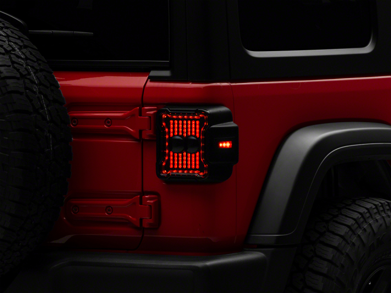 Raxiom 18-23 Jeep Wrangler JL Axial Series Linear LED Tail Lights- Blk Housing (Smoked Lens) - J170483