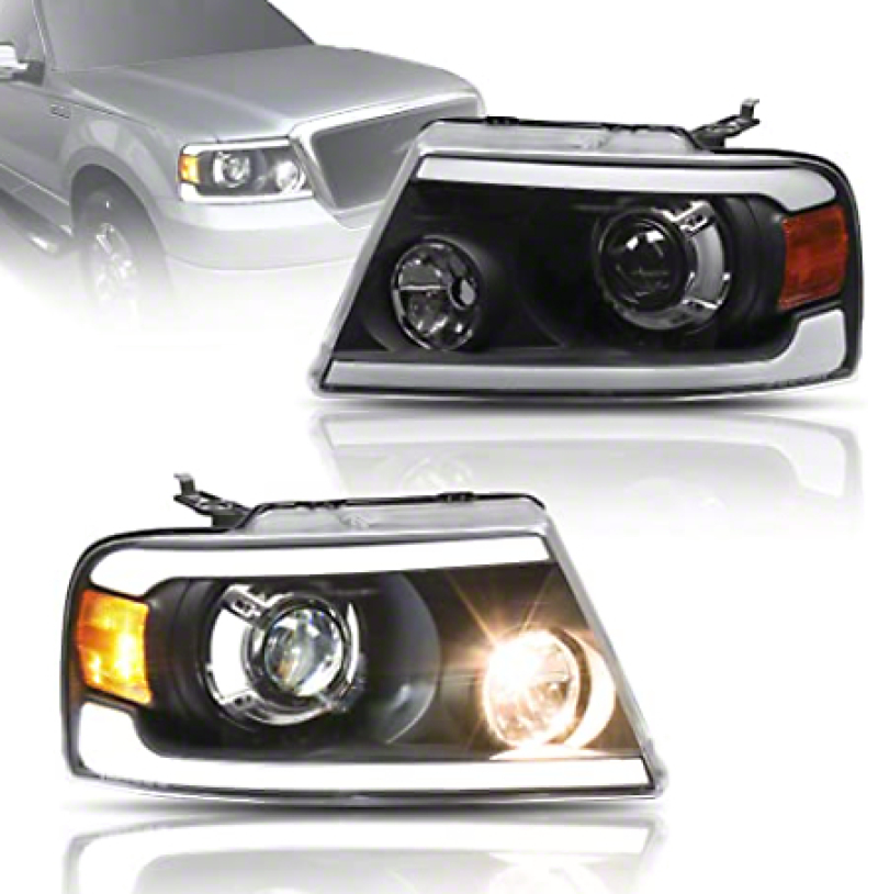 Raxiom 04-08 Ford F-150 Axial Series LED Projector Headlights- Blk Housing (Clear Lens) - T566365