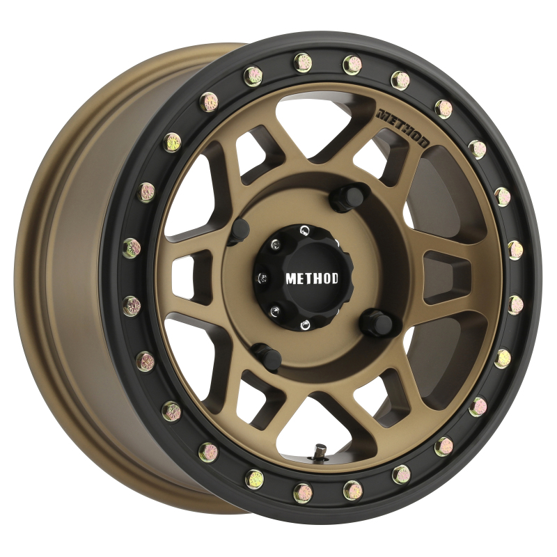 Method MR405 UTV Beadlock 15x7 4+3/13mm Offset 4x136 106mm CB Method Bronze Wheel - Matte Black Ring - MR40557047943B