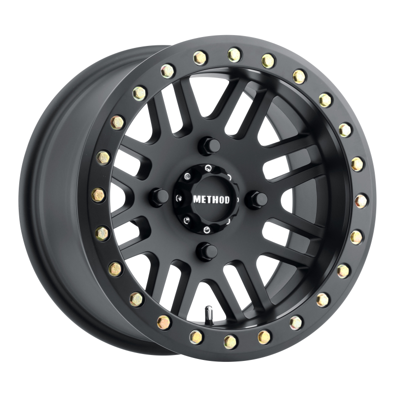 Method MR406 UTV Beadlock 15x8 / 4+4/0mm Offset / 4x136 / 106mm CB Matte Black Wheel - MR40658047544B