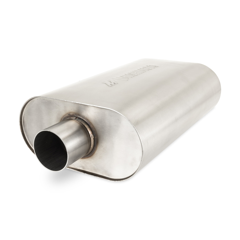 Mishimoto Universal Muffler with 2.5in Center Inlet/Outlet - Brushed - MMEXH-MF-25CCBR