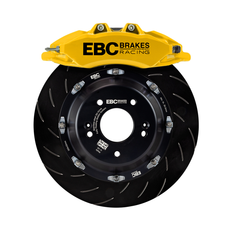 EBC Racing 2019+ Toyota GR Supra Yellow Apollo-6 Calipers 380mm Rotors Front Big Brake Kit - BBK042YEL-1