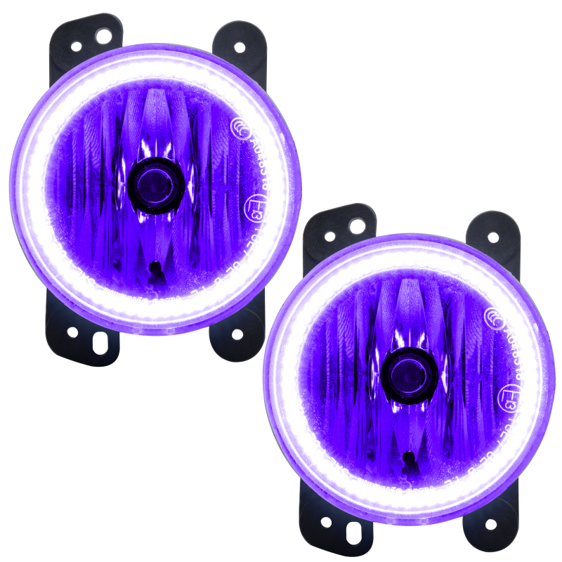 Oracle Lighting 10-15 Jeep Wrangler JK Pre-Assembled LED Halo Fog Lights -UV/Purple - 7159-007
