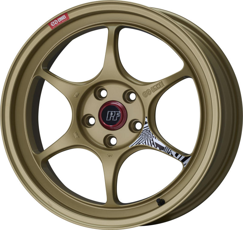 Enkei PF06 18x10in 5x114.3 BP 25mm Offset 75mm Bore Gold Wheel - 545-810-6525GG