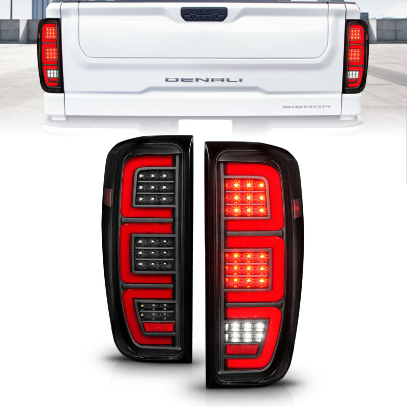 Anzo 19-23 GMC Sierra 1500/2500HD/3500HD Black Replacement Full LED Bar Tail Light - 311459