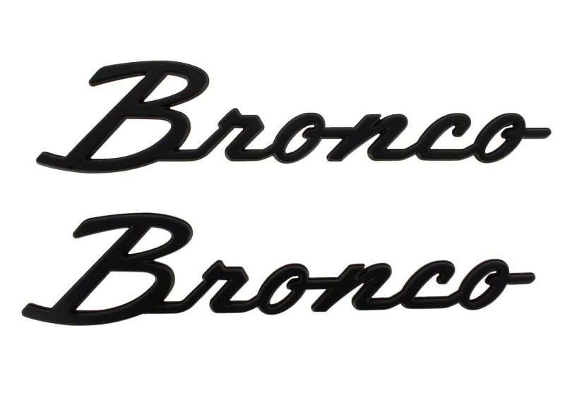 Ford Racing 2021+ Bronco Classic Script Fender Badges - Matte Black (Pair) - M-1447-BSMB