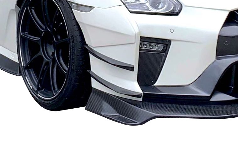 VARIS MAGNUM OPUS ’19 VERSION 3 DOUBLE CANARD SET FOR FRONT BUMPER VERSION 3 FOR 2017-19 NISSAN GT-R [R35] VANI-244C