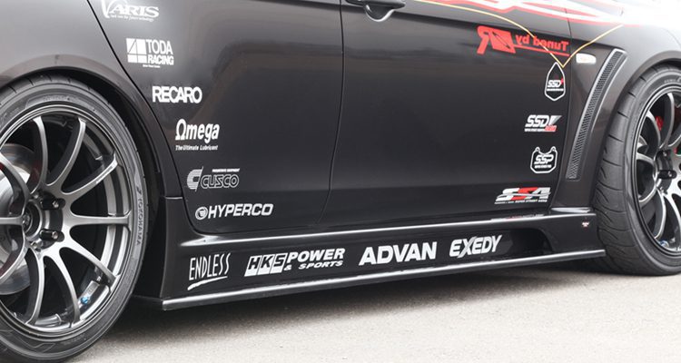 VARIS X ORIGINAL RUNDUCE SIDE SKIRT SET UNDERBOARDS (FRP) FOR 2007-16 MITSUBISHI EVO X [CZ4A] VOMI-004