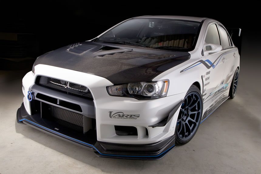 VARIS VER. 2 FRONT BUMPER + VER. 2 FRONT UNDER LIP SPOILER FOR 2007-16 MITSUBISHI EVO X [CZ4A] VAMI-194/195