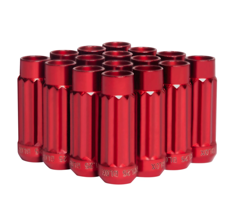 BLOX Racing 12-Sided P17 Tuner Lug Nuts 12x1.25 - Red Steel - Set of 16 - BXAC-00144-RD