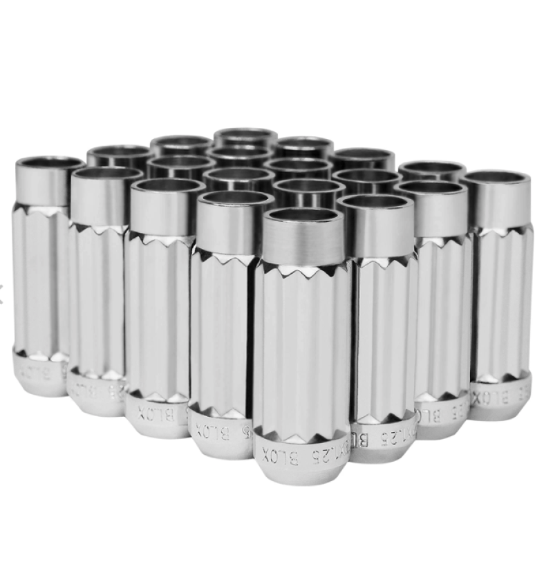 BLOX Racing 12-Sided P17 Tuner Lug Nuts 12x1.25 - NEO Chrome Steel - Set of 20 - BXAC-00145-NEO