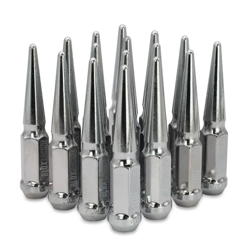 BLOX Racing Spike Forged Lug Nuts - Chrome 12 x 1.25mm - Set of 16 - BXAC-00150-16
