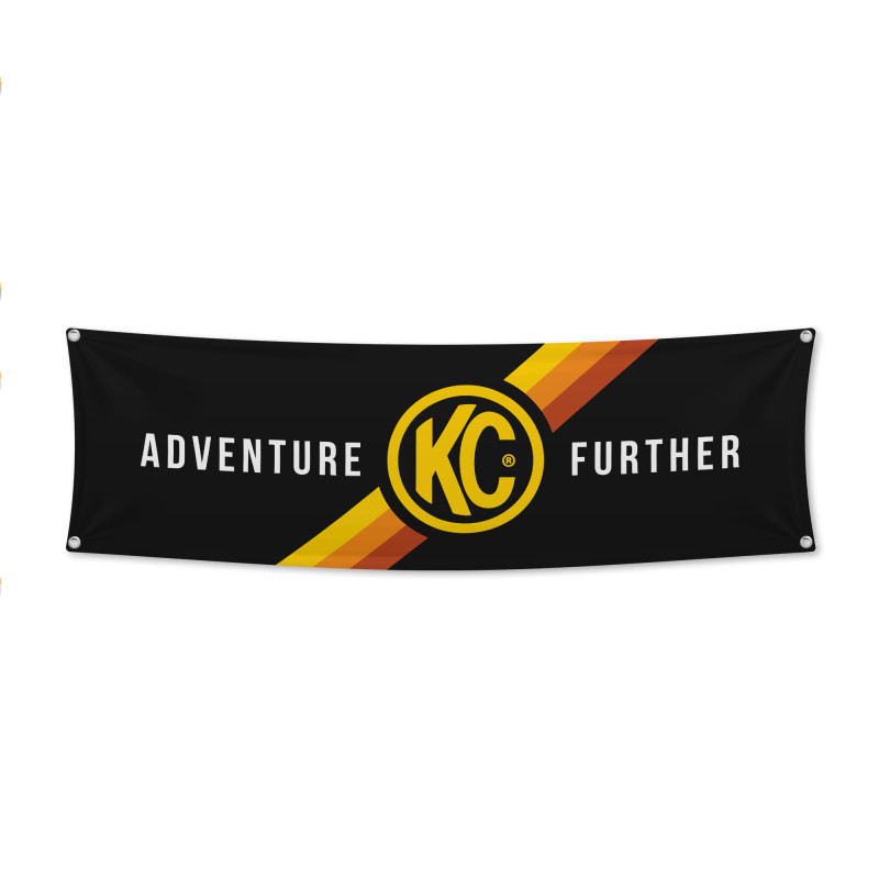 KC HiLiTES 17in. x 60in. Banner - Black w/Yellow - KCL9902