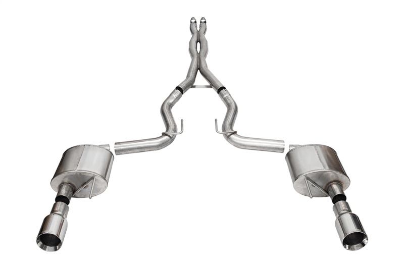 Corsa 2024 Ford Mustang GT Xtreme CatBack Exhaust Sys 3.0in Dual Rear Exit w/4.5in Straight Cut Tips - 21251