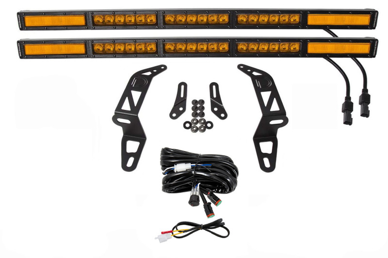 Diode Dynamics 18-21 Jeep JL Wrangler/Gladiator SS30 Bumper Bracket Kit - Amber Combo Dual - DD6088