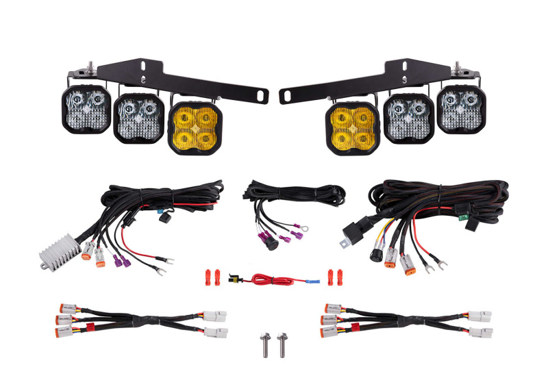 Diode Dynamics 17-20 Ford Raptor SS3 LED Fog Light Kit - Yellow Sport - DD6365