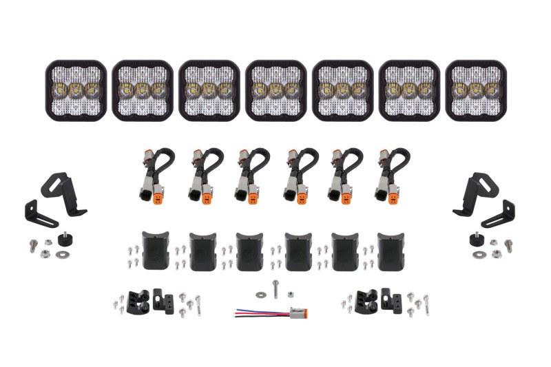 Diode Dynamics SS5 Sport Universal CrossLink 7-Pod Lightbar - White Combo - DD6800